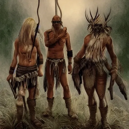 Image similar to post - apocalyptic tribe people