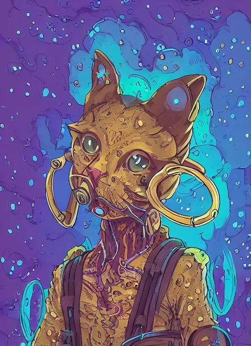 Prompt: cat seahorse fursona wearing headphones, autistic bisexual graphic designer and musician, attractive androgynous humanoid, coherent highly detailed character design, weirdcore voidpunk digital art by artgerm, akihiko yoshida, louis wain, simon stalenhag, wlop, noah bradley, james verbicky, furaffinity, cgsociety, trending on deviantart