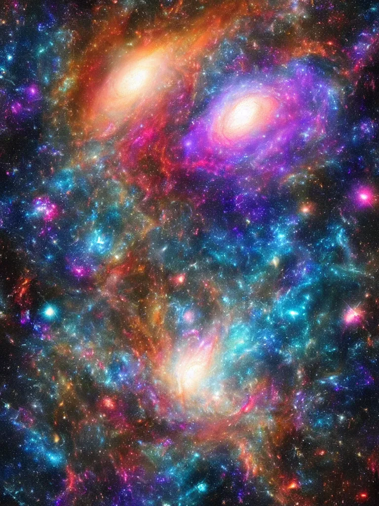 Image similar to celestial epic colorful deepspace image of galaxies, nasa photos, artstation