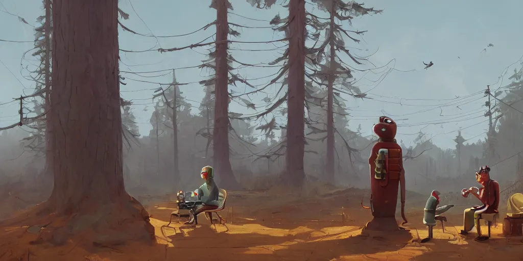 Prompt: two chess players by Simon Stalenhag and Goro Fujita, 8k, trending on artstation, hyper detailed, cinematic