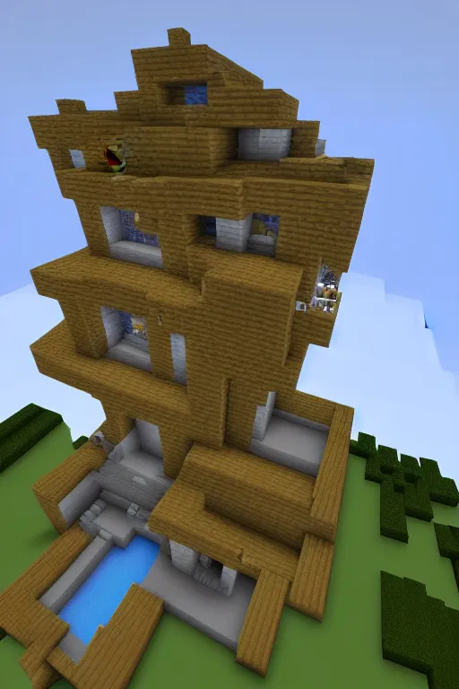 Image similar to minecraft sky mansion