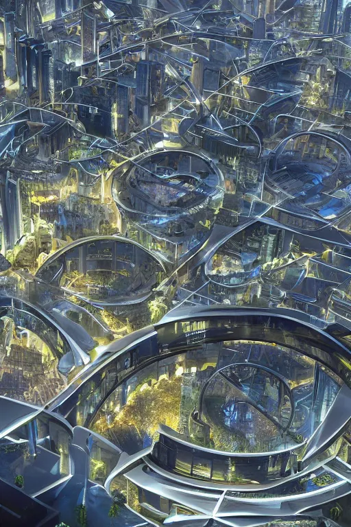 Prompt: a massive futuristic utopian city with medieval architecture