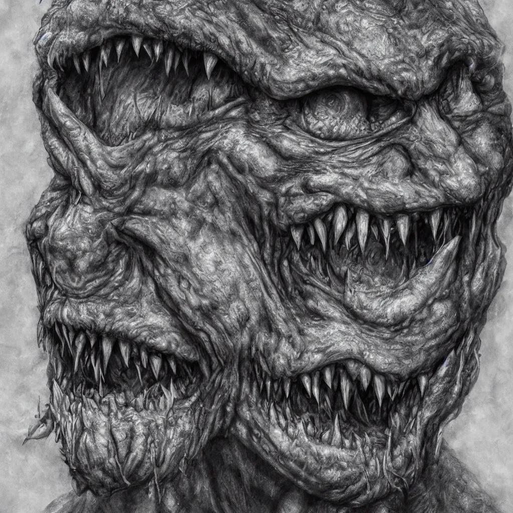 Prompt: a realistic detailed portrait photo of a monster