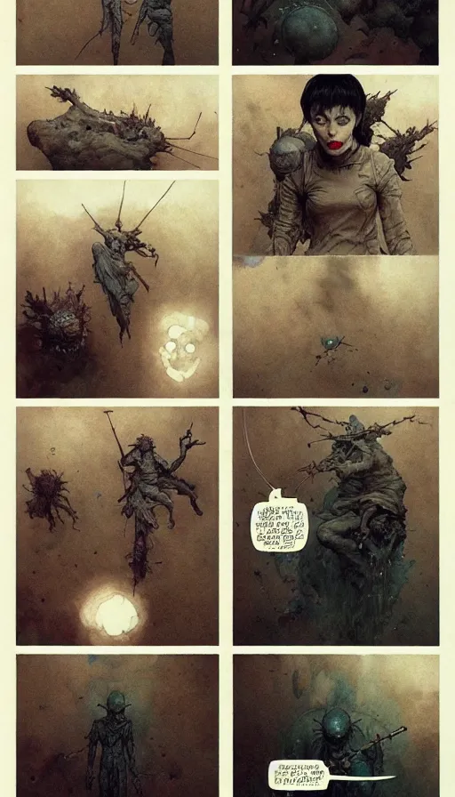 Image similar to the most powerful and interesting 6 panel comic by chiara bautista, beksinski and norman rockwell and greg rutkowski weta studio and tom bagshaw and james gurney and lucasfilm