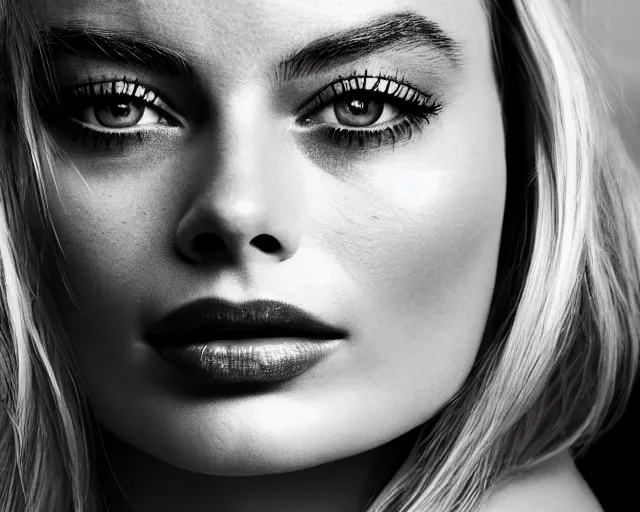 Image similar to a photo of margot robbie modeling the new iphone, hyper realistic face, beautiful eyes, cinematic, long shot, hyper detailed, 8 5 mm photograph, 8 k resolution, film still, sharp lens, wide lens