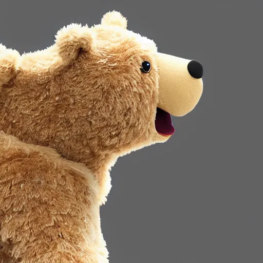 Image similar to a realistic photoshoot of a teddy bear shoulder, 4 k