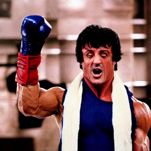 Prompt: sylvester stallone in rocky