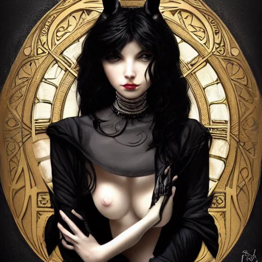 Prompt: a photograpic portrait of a anthropomorphic mouse wearing black clothes, black hair, fantasy, intricate, elegant, highly detailed, digital painting, artstation, concept art, smooth, sharp focus, illustration, art by artgerm and H R Giger and alphonse mucha