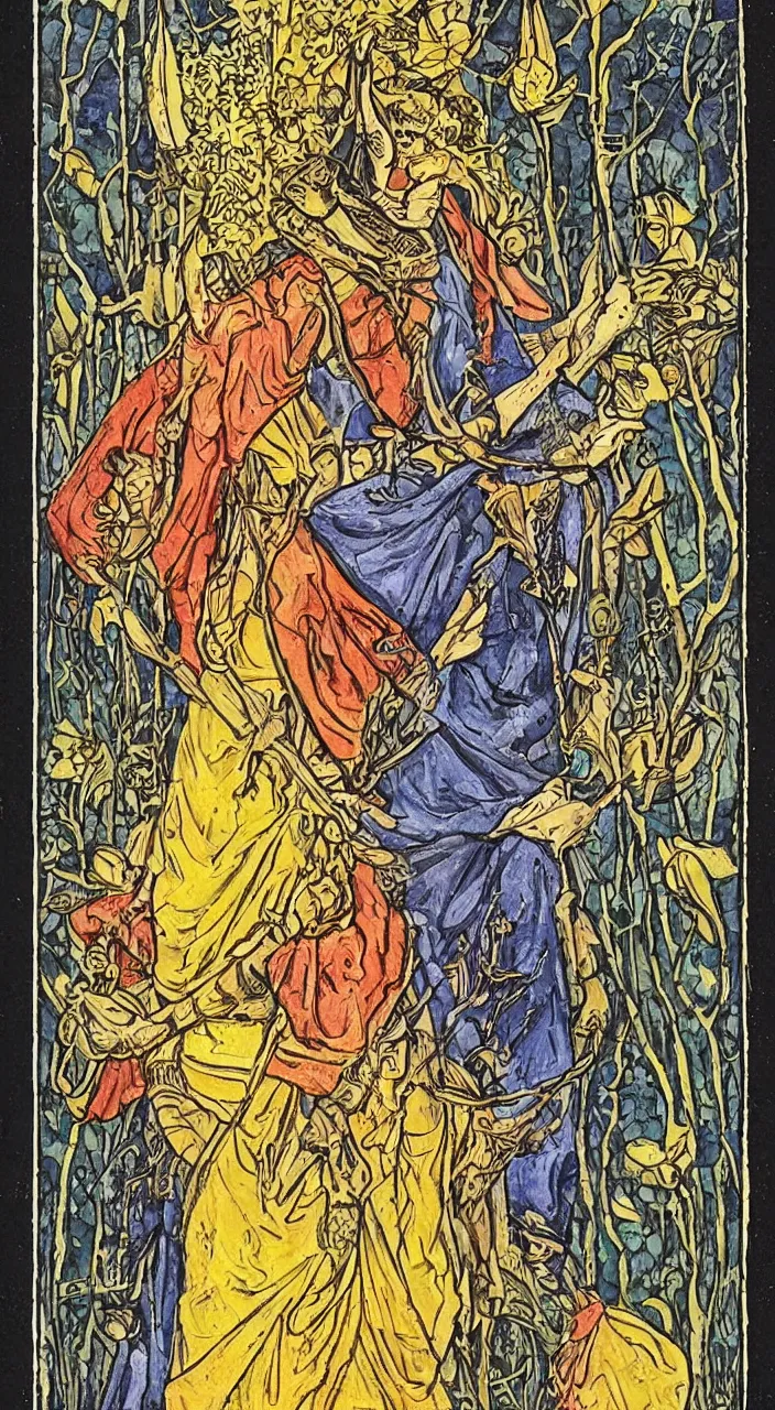 Prompt: a beautiful artistic and detailed tarot card