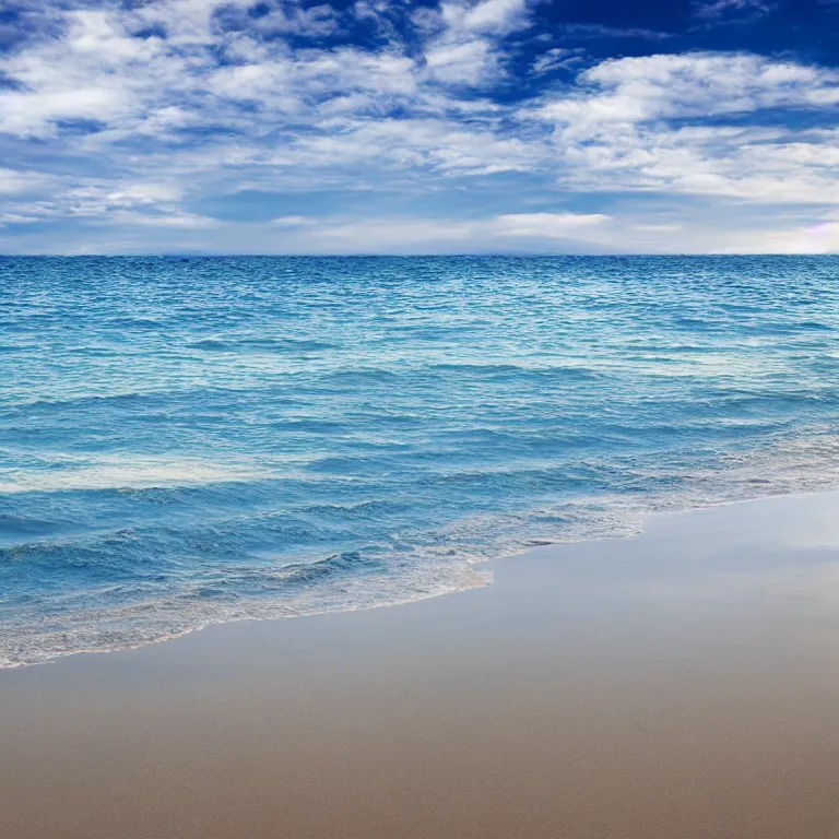 Prompt: surreal hyperrealistic photograph of a beach, shot toward the ocean