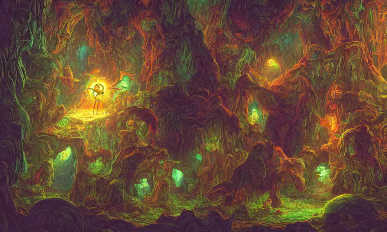 Image similar to large kerberos realm, wizard issues ticket close up, reading a directory, colorful ravine, 3 d art, digital illustration, perfect lighting