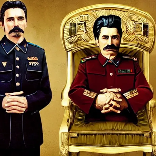 Image similar to official portrait of James Franco as Joseph Stalin