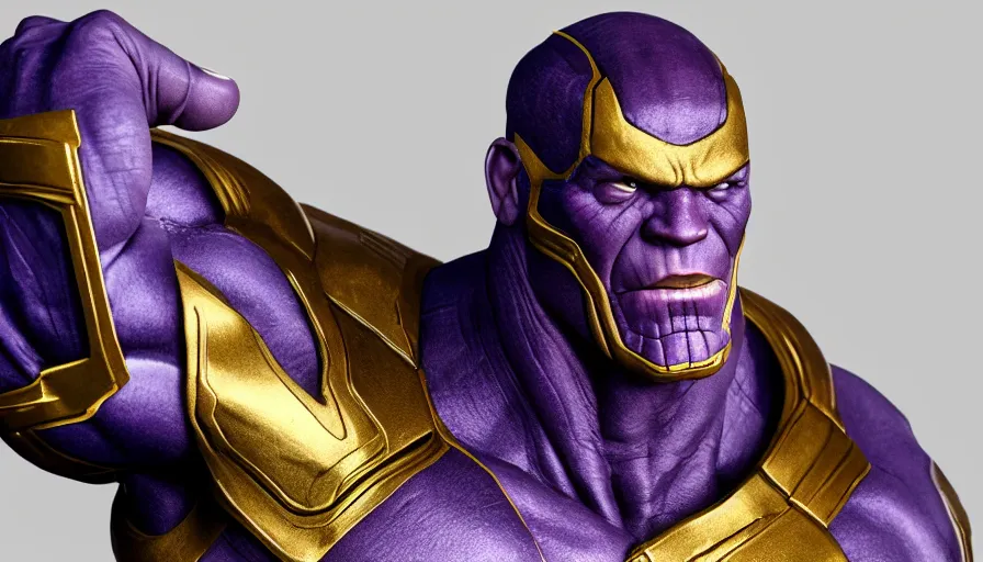 Image similar to hand painted bust of john cena as thanos, hyperdetailed, artstation, cgsociety, 8 k