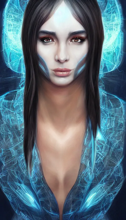 Prompt: portrait of a digital shaman, by artgerm