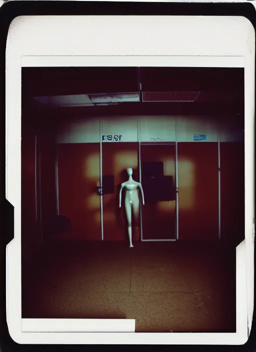 Image similar to polaroid photograph of the inside of an empty convenience store, liminal space, lonely, mannequins, black mold, 3 5 mm, raw, unedited, 8 k, hd, the fifth element