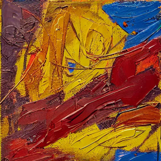 Image similar to oil paint impasto relief, abstract by mondrian, multi layered thick brush marks, some splattered paint, in the style of ivan shishkin and frank auerbach and van gogh