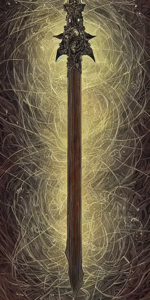 Prompt: a sword made from metal of a dying star, intricate, highly detailed, digital painting, sharp focus, fantasy, magical