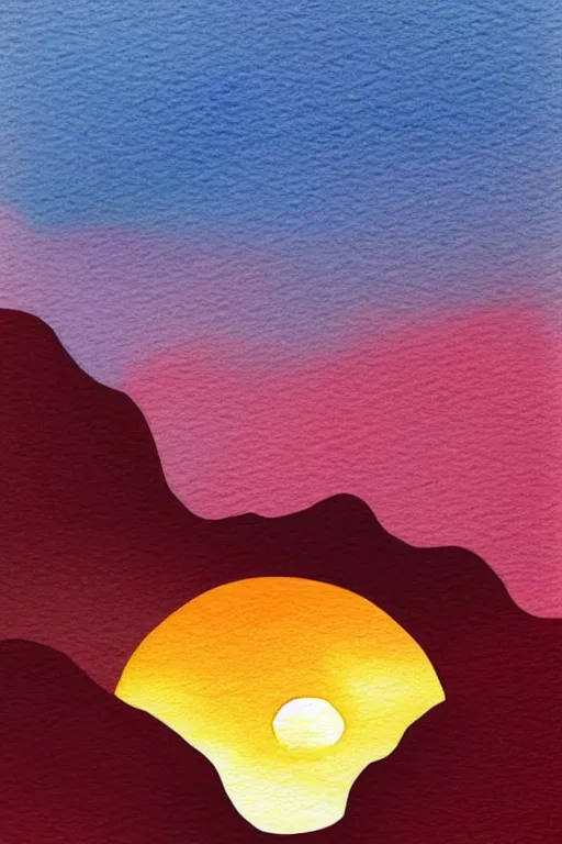 Image similar to minimalist watercolor art of rio at sunset, illustration, vector art