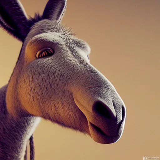 Image similar to hyperrealistic dslr film still of funny donkey smiling, stunning 8 k octane comprehensive 3 d render, inspired by istvan sandorfi & greg rutkowski & unreal engine, perfect symmetry, dim volumetric cinematic lighting, extremely hyper - detailed, extremely lifelike attributes & lifelike texture, intricate, masterpiece, artstation, stunning