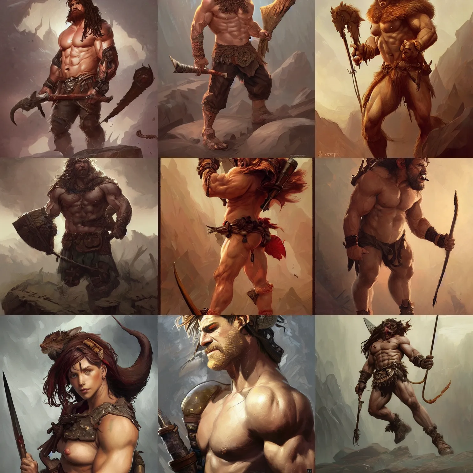 Prompt: asthetic!!! rugged mouse!!! barbarian, muscular, upper body, 👅 👅 , D&D, fantasy, intricate, elegant, highly detailed, digital painting, artstation, concept art, smooth, sharp focus, illustration, art by artgerm and greg rutkowski and alphonse mucha