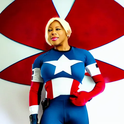 Prompt: Storm as Captain America