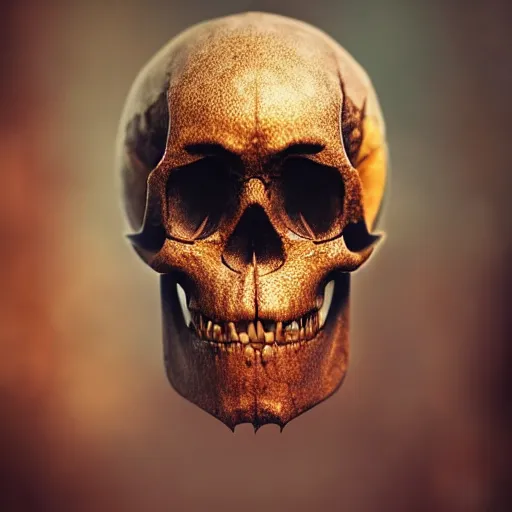 Image similar to realistic photo of a skull of a dragon, intricate, bones, photorealistic, ultra detailed, realistic, 35mm, photography, octane, high definition, depth of field, bokeh, 8k, artstation