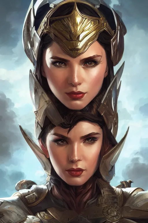 Image similar to amazon valkyrie athena, d & d, fantasy, portrait, highly detailed, headshot, digital painting, trending on artstation, concept art, sharp focus, illustration, art by artgerm and greg rutkowski and magali villeneuve