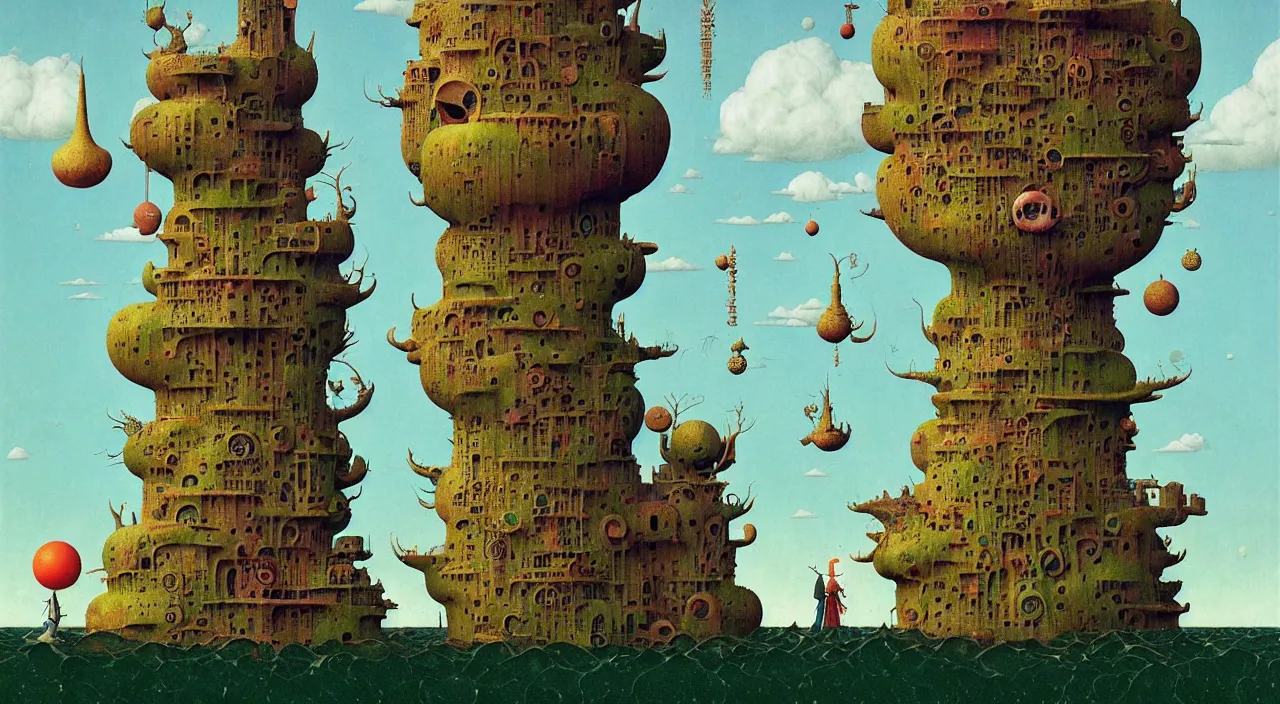 Prompt: single flooded simple!! naoto hattori tower, very coherent and colorful high contrast masterpiece by norman rockwell franz sedlacek hieronymus bosch dean ellis simon stalenhag rene magritte gediminas pranckevicius, dark shadows, sunny day, hard lighting