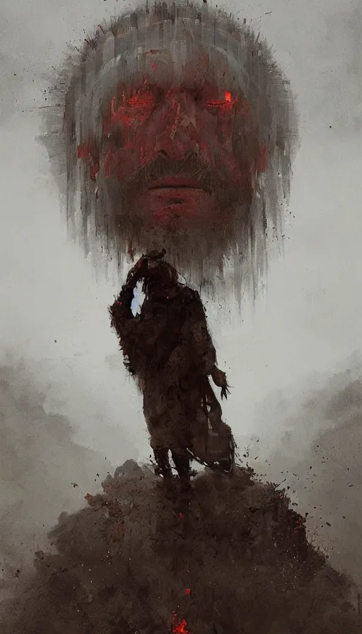 Image similar to portrait of a digital shaman, by jakub rozalski