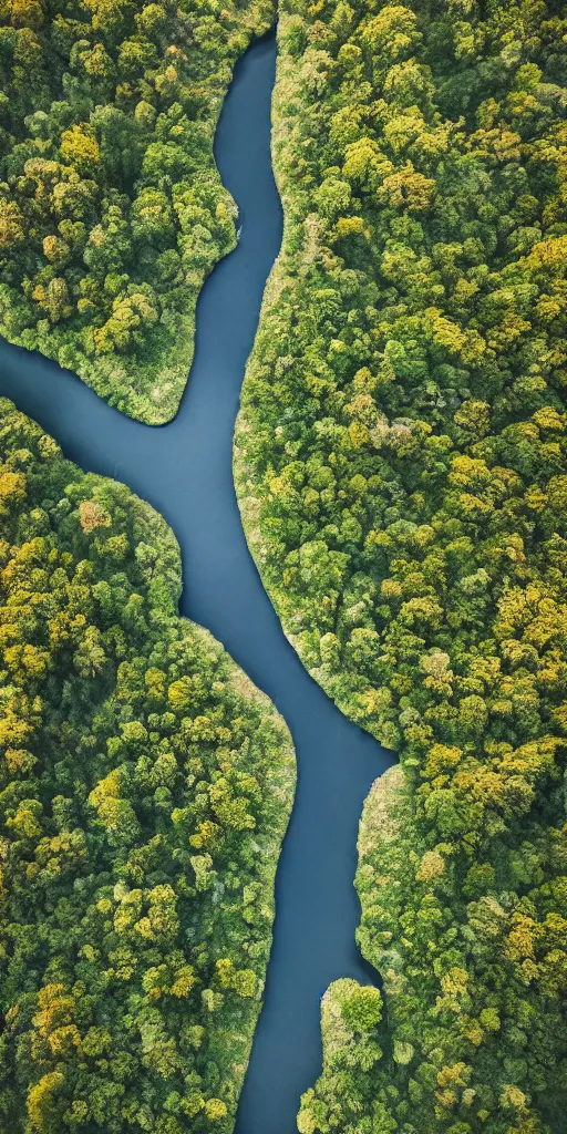 Prompt: wide!!! landscape photo of river that follows the distinct shape of a lateral human spinal!! column!!!, high detail, drone photo, golden hour, lush green vegetation, medium format