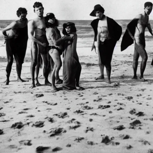 Prompt: vampires at the beach, los angeles, 1 9 2 0