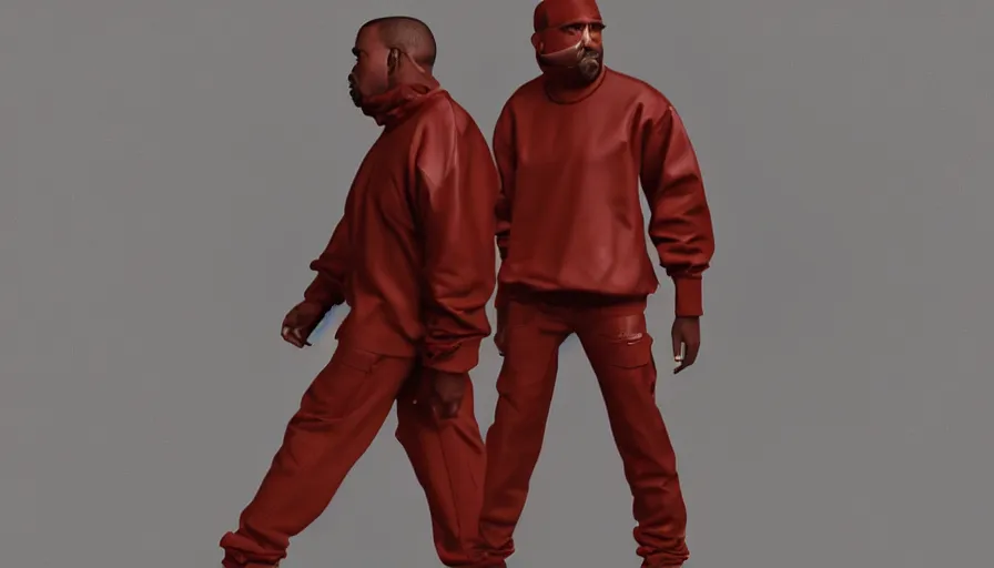 Image similar to high quality studio digital fashion art of a kanye west modelling yeezy futuristic hoddle. final product shot, all round angle. digital art, trending on artstation. marvelous designer. octane render. trending on futuristic fashion instagram.