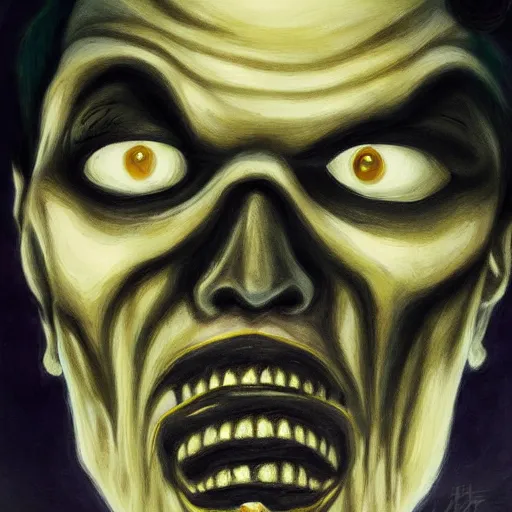 Image similar to haunting scary jerma 9 8 5, jerma super scary evil, highly detailed painting