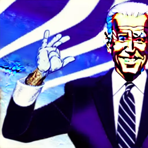 Image similar to Joe Biden in JoJo's Bizarre Adventure