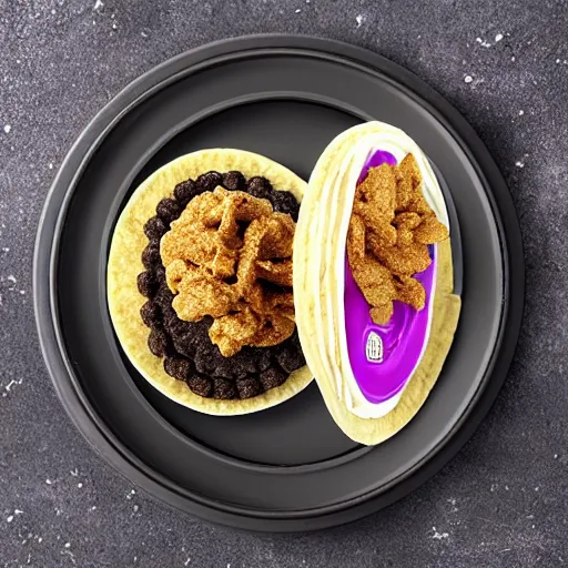 Prompt: New taco Bell TacOreo - a taco with an oreo shell