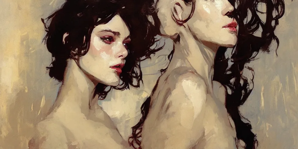 Image similar to portrait of a beautiful woman, intricate, elegant, highly detailed, greg manchess, mucha, liepke, ruan jia, jeffrey catherine jones, ridley scott