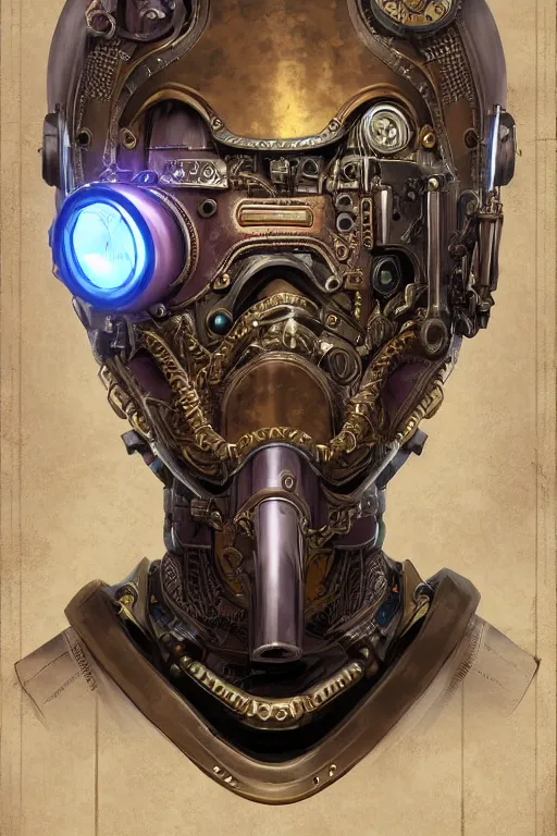 Image similar to steampunk helmet fantasy art mask robot ninja stylized digital illustration sharp focus, elegant intricate digital painting artstation concept art global illumination ray tracing advanced technology chaykin howard and campionpascale and cooke darwyn and davis jack