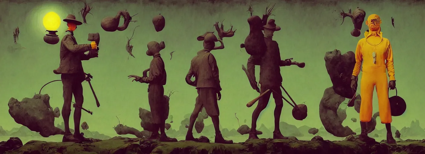 Image similar to full - body portrait surreal colorful clay fighting artstation rpg gentleman character concept art anatomy, action pose, very coherent and colorful high contrast masterpiece by norman rockwell franz sedlacek hieronymus bosch dean ellis simon stalenhag rene magritte gediminas pranckevicius, dark shadows, sunny day, hard lighting, reference sheet white! background