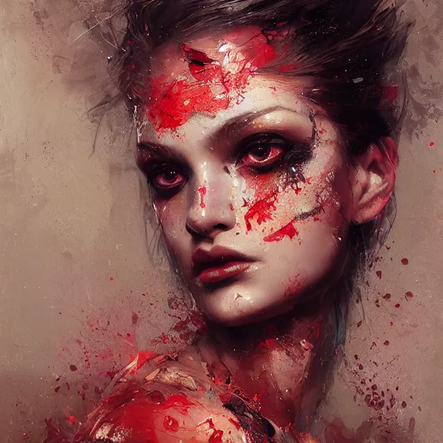 Prompt: beauty girl, hyper detailed, makeup eyes red insane details, intricate, elite, elegant, luxury, by ismail inceoglu dragan bibin hans thoma greg rutkowski alexandros pyromallis rene maritte illustrated, perfect face, fine details, realistic shaded, fine - face, pretty face