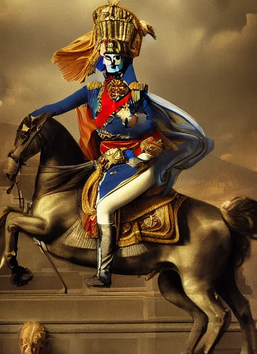 Prompt: the coronation of napoleon painting and sci - fi organic car 3 d realistic render