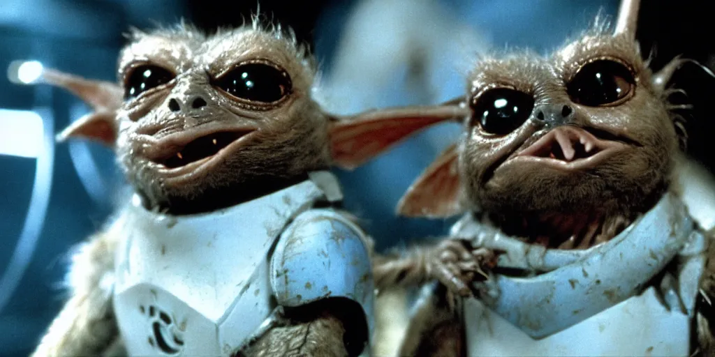 Prompt: frame from The empire strikes back gremlins