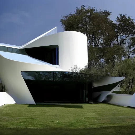 Image similar to house designed by zaha hadid