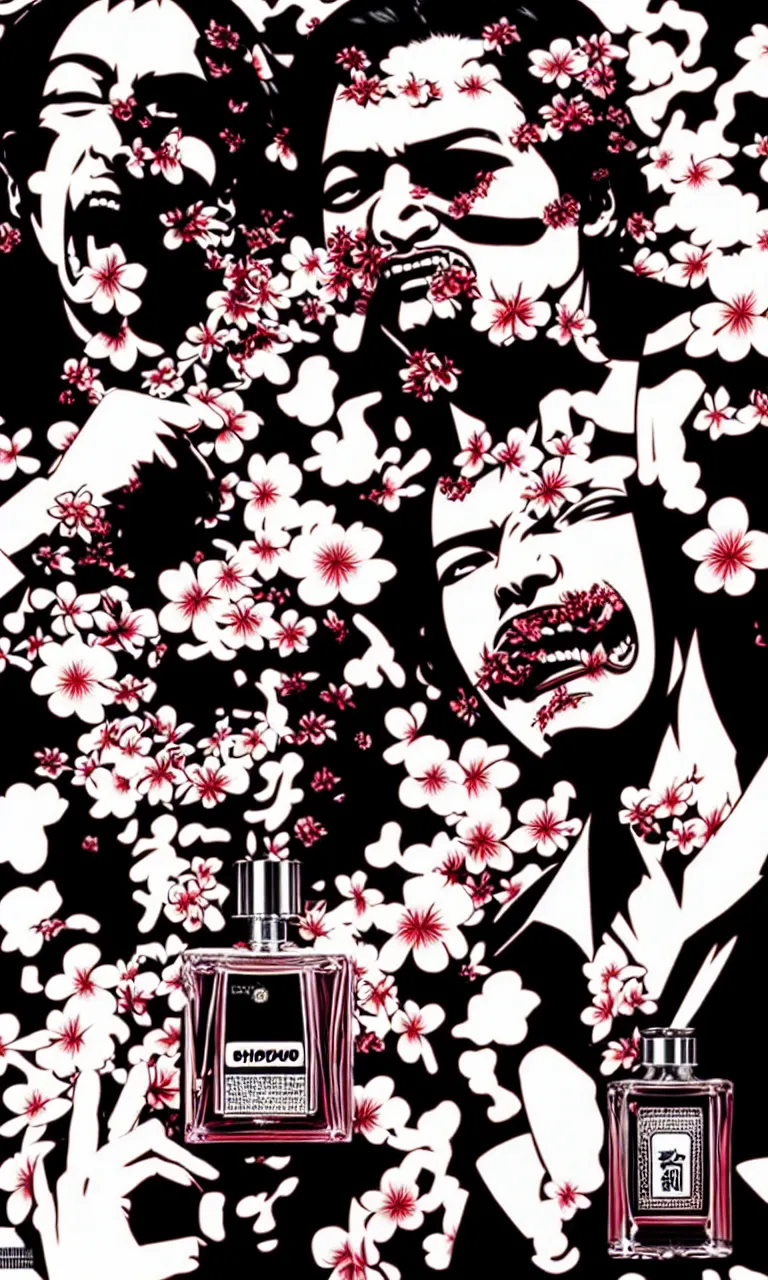 Prompt: fragrance advertising campaign by shohei otomo