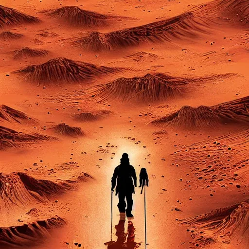 Prompt: walking on planet mars, digital art, smooth lines, astonishing detail, beautiful composition, amazing colours