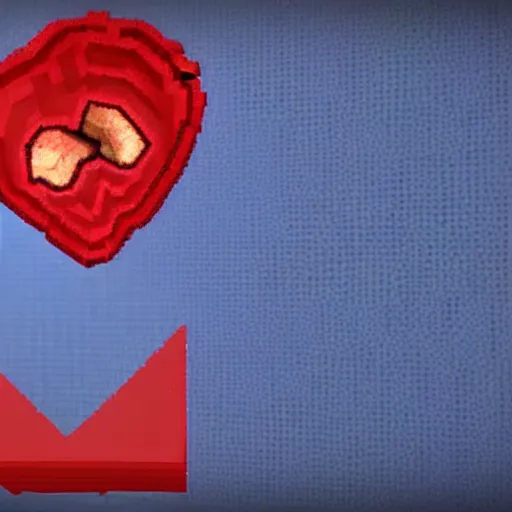 Image similar to anatomical heart with realistic blood in minecraft clickbait youtube thumbnail