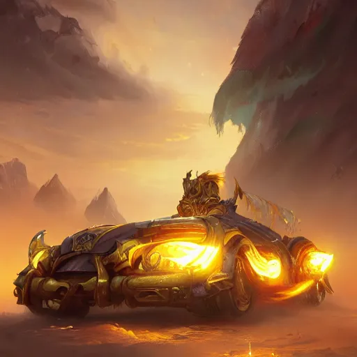 Image similar to a golden majestic chariots, yellow magic theme, bright art masterpiece artstation. 8 k, sharp high quality artwork in style of jose daniel cabrera pena and greg rutkowski, concept art by tooth wu, blizzard warcraft artwork, hearthstone card game artwork, the chariots