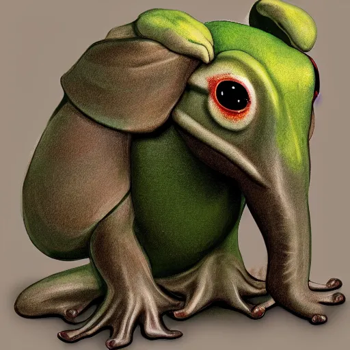 Image similar to frog - elephant creature by steven stahlberg