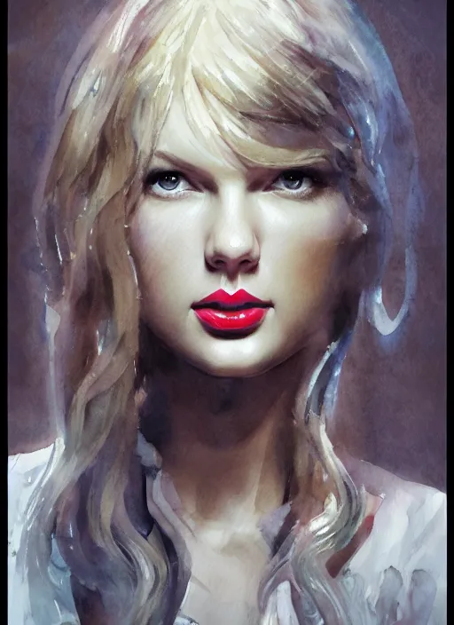 Image similar to portrait, Taylor Swift, watercolor, dramatic lighting, cinematic, establishing shot, extremely high detail, foto realistic, cinematic lighting, pen and ink, intricate line drawings, by Yoshitaka Amano, Ruan Jia, Kentaro Miura, Artgerm, post processed, concept art, artstation, matte painting, style by eddie mendoza, raphael lacoste, alex ross