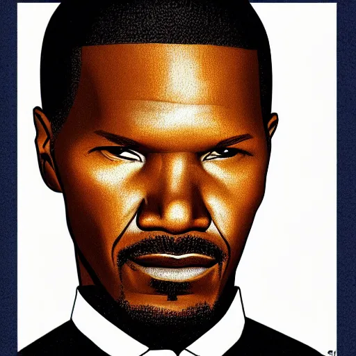 Prompt: “ jamie foxx retro minimalist portrait by jean giraud, art of moebius, sharp, smooth face, comic, 8 k ”