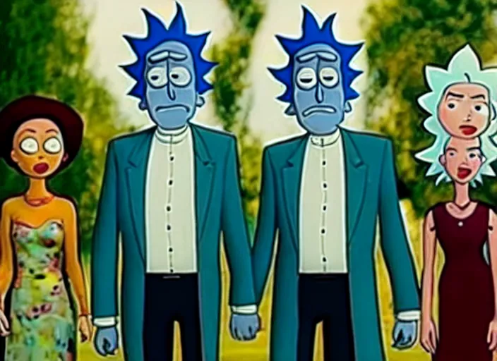 Image similar to film still of rick sanchez family portrait in the new scifi movie 4 k,,,,,,,,,,,,,,,,,,,,,,,,,,,,,,,,,,,,,,,,,,,,,,,, rick and morty